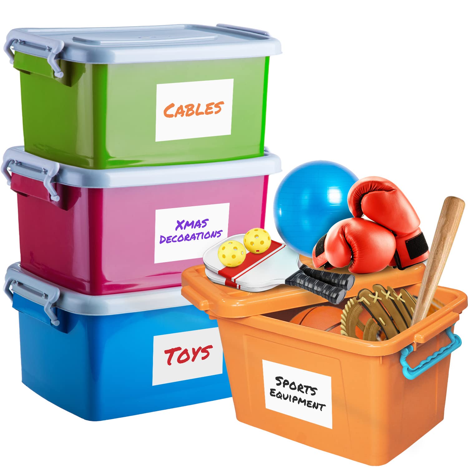 MESS Large Bin Labels for Storage Bins (50 6x4