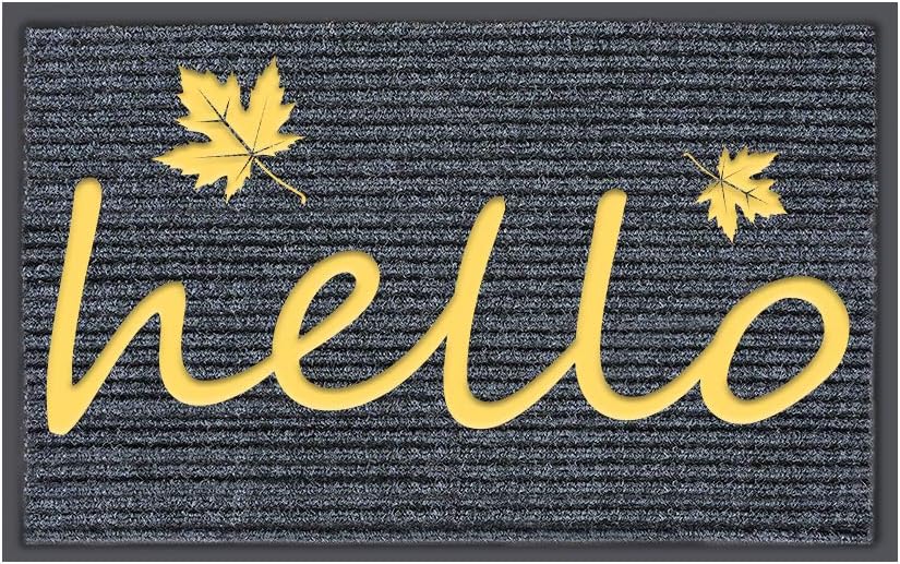 Airsnigi Welcome Mat for Front Door,Doormat for Outdoor Entrance,Durable Rubber Door Mat,Indoor Entryway Mat,Non-Slip Floor Mat,Waterproof,Easy to Clean,30''x18''(Hello)