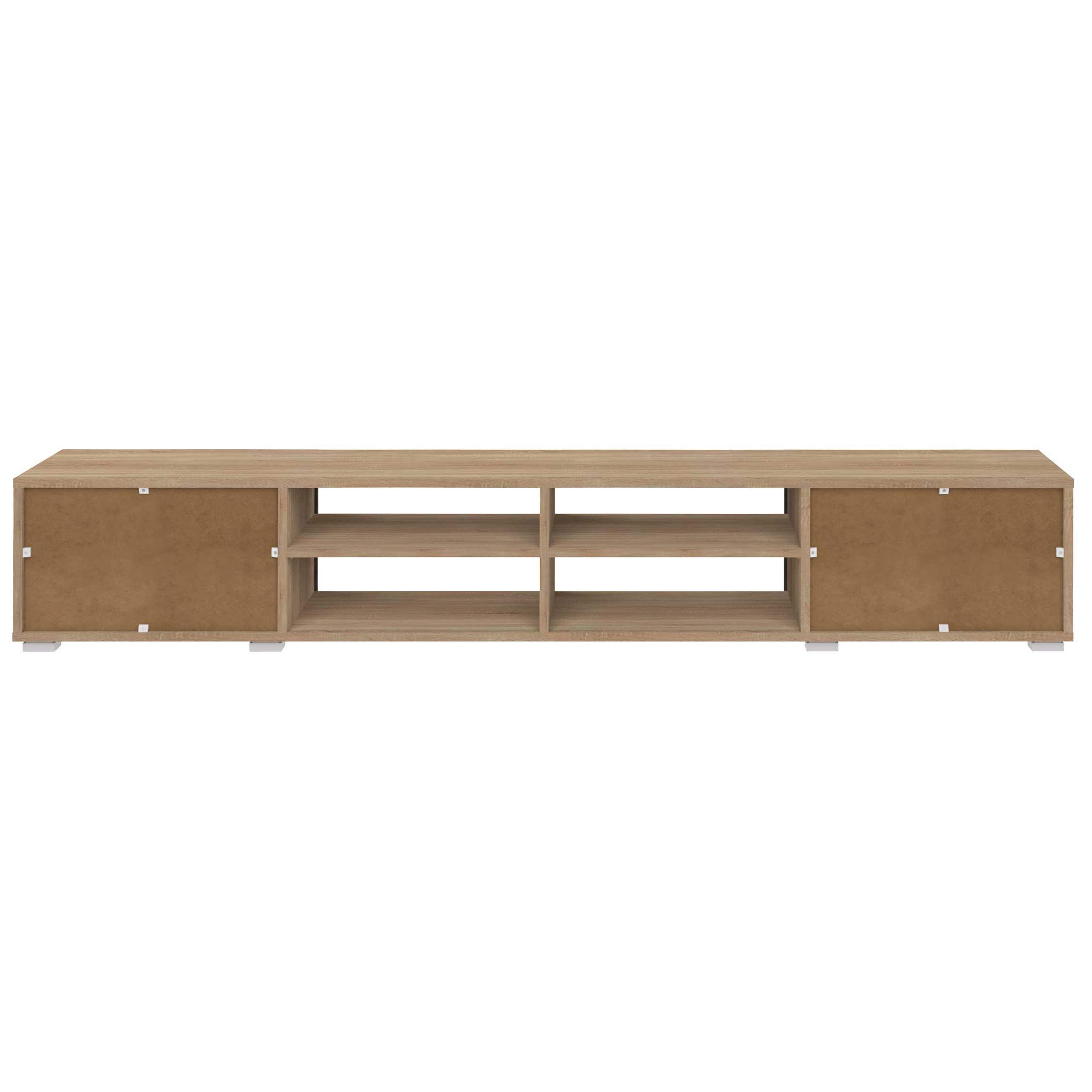 Symbiosis Podium, Tavolino porta tv, rovere naturale e bianco 185x42x31 cm
