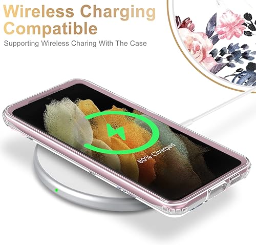 Miniatura 6 de ESDOT - Funda protectora para celular Samsung Galaxy S21, de grado militar, resiste caídas de 21 pies (probado), con diseños modernos, para niñas o