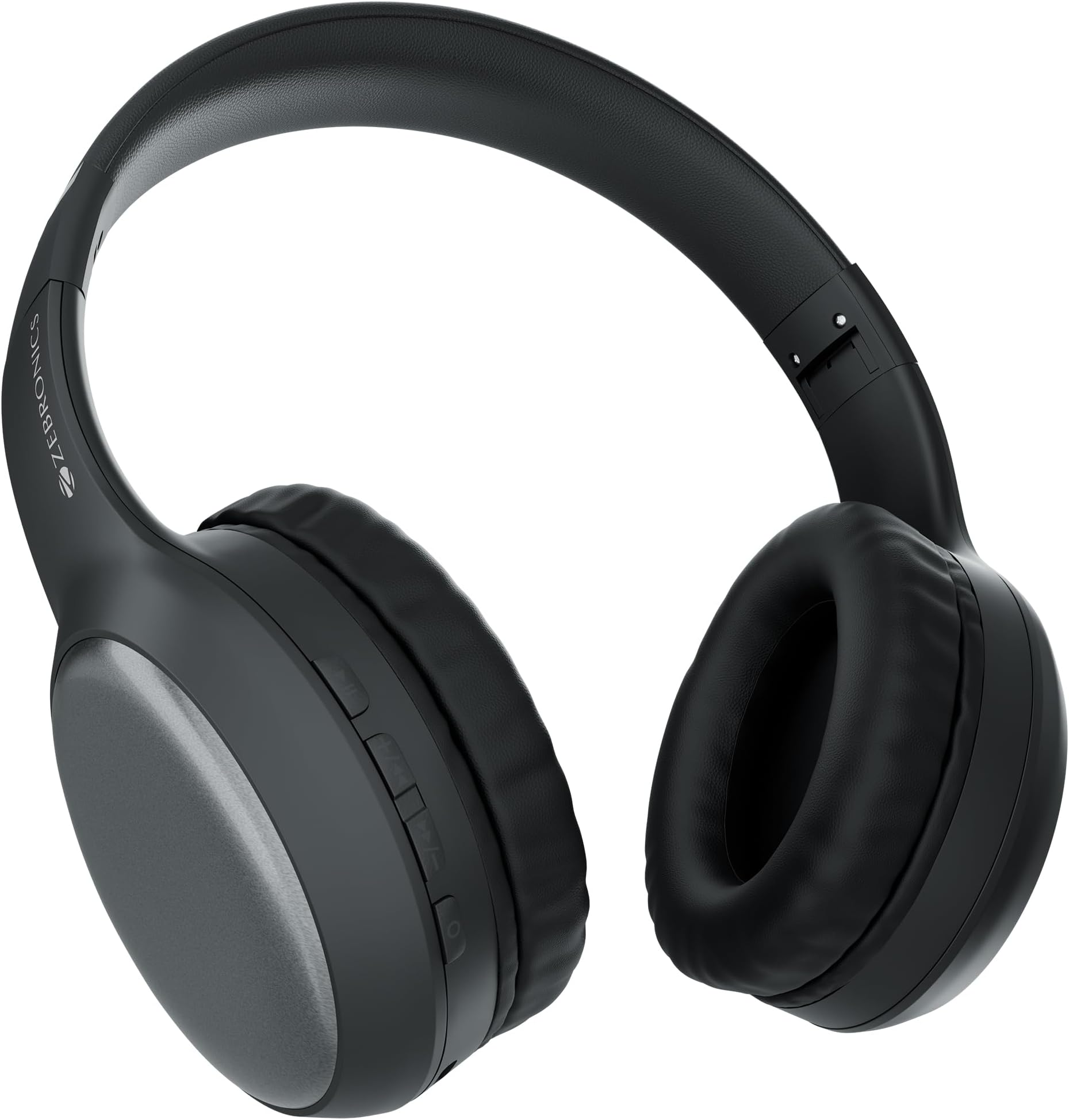 ZEBRONICS Thunder Max Bluetooth Over Ear Headphone with 120*Hrs Playback, 3 EQ Modes, 40mm Bass Driver, Fast Charging, Gaming Mode, Dual Pairing, BT v5.4, AUX, Metallic Finish (Black)