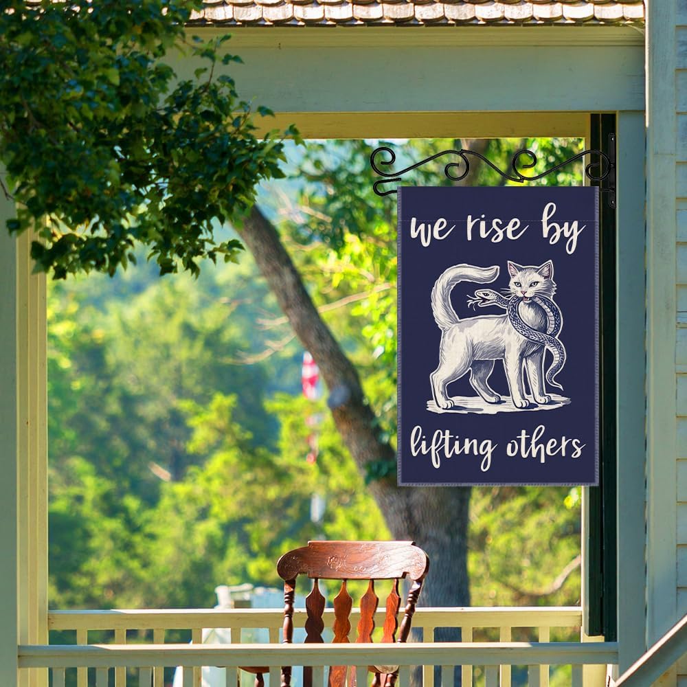 We Rise By Lifting Others Garden Flag, Double Sided Farmhouse Lawn Outdoor Decor Yard Flags Gifts, Kindness Flags, Feminist Garden Flags, Social Justice Yard Sign, Community Garden Banner - Image 5
