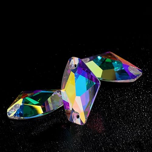 Diamantes de imitación para costura, ropa, manualidades, cuentas de costura, cristal, cristal K9 (forma de hacha AB, 0.197 x 0.394in)