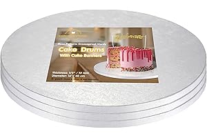 GoldenBakeryFamily 16 Inch Cake Drums | White Cake Boards with Cake Topper...
