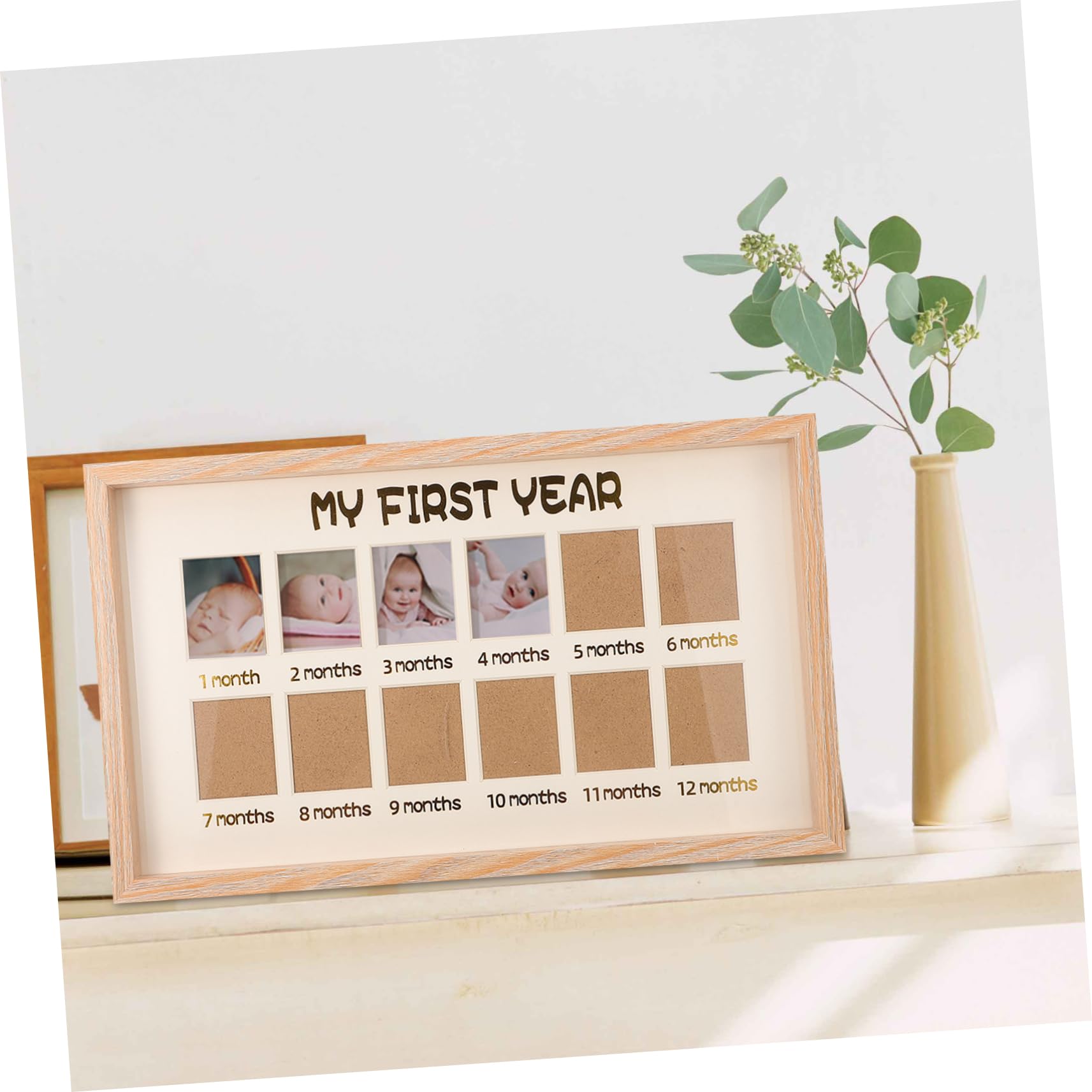 BESPORTBLE First Birthday Present Photo Frame 12 Month Milestone Frame Boys Milestone