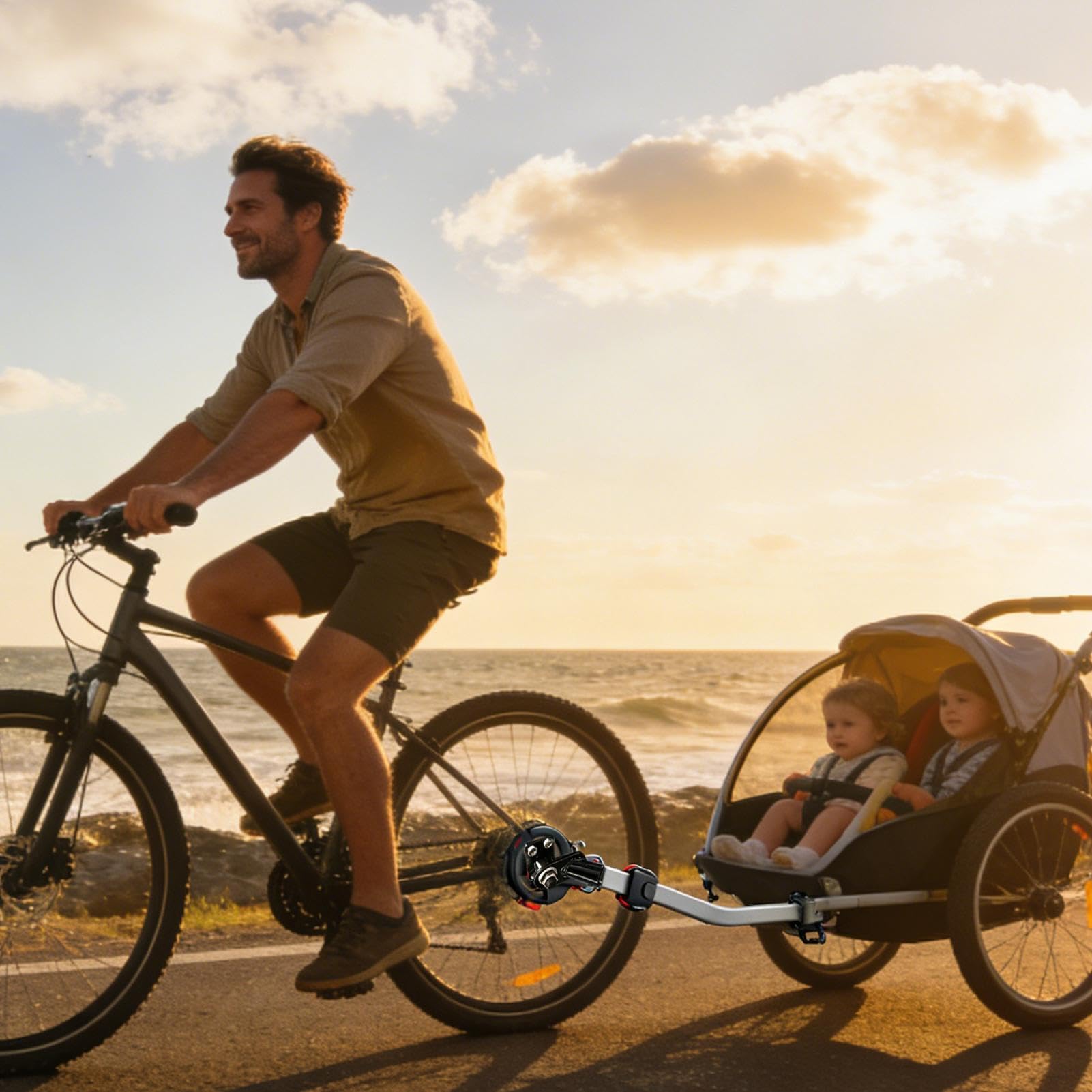 Universal Fahrradanhänger Kupplung mit Verschlussbolzen | Adapter für Kinder & Hundeanhänger | Stabiler Fahrrad Anhängerkupplung Anschluss | Schwarz