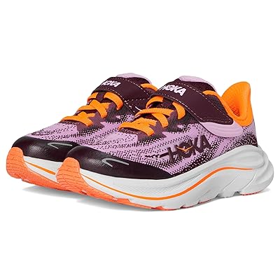 Hoka Kids Clifton 10 (Little Kid) Kids Shoes Flower Nectar/Cosmic Grey