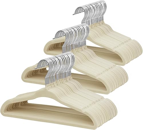 Miniatura 30 de ManGotree Perchas de terciopelo para bebé con gancho giratorio de oro rosa de 360°, colgador antideslizante de 11 pulgadas, perchas infantiles ultra