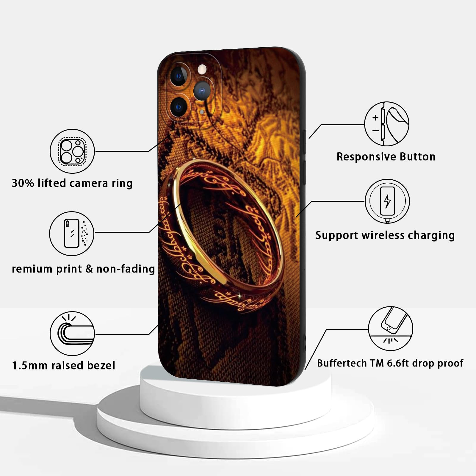 2 Custodie Per Xiaomi Redmi Note 13 5G – Cover Fantasy Con Anello, TPU Antiurto (Nero) - 5