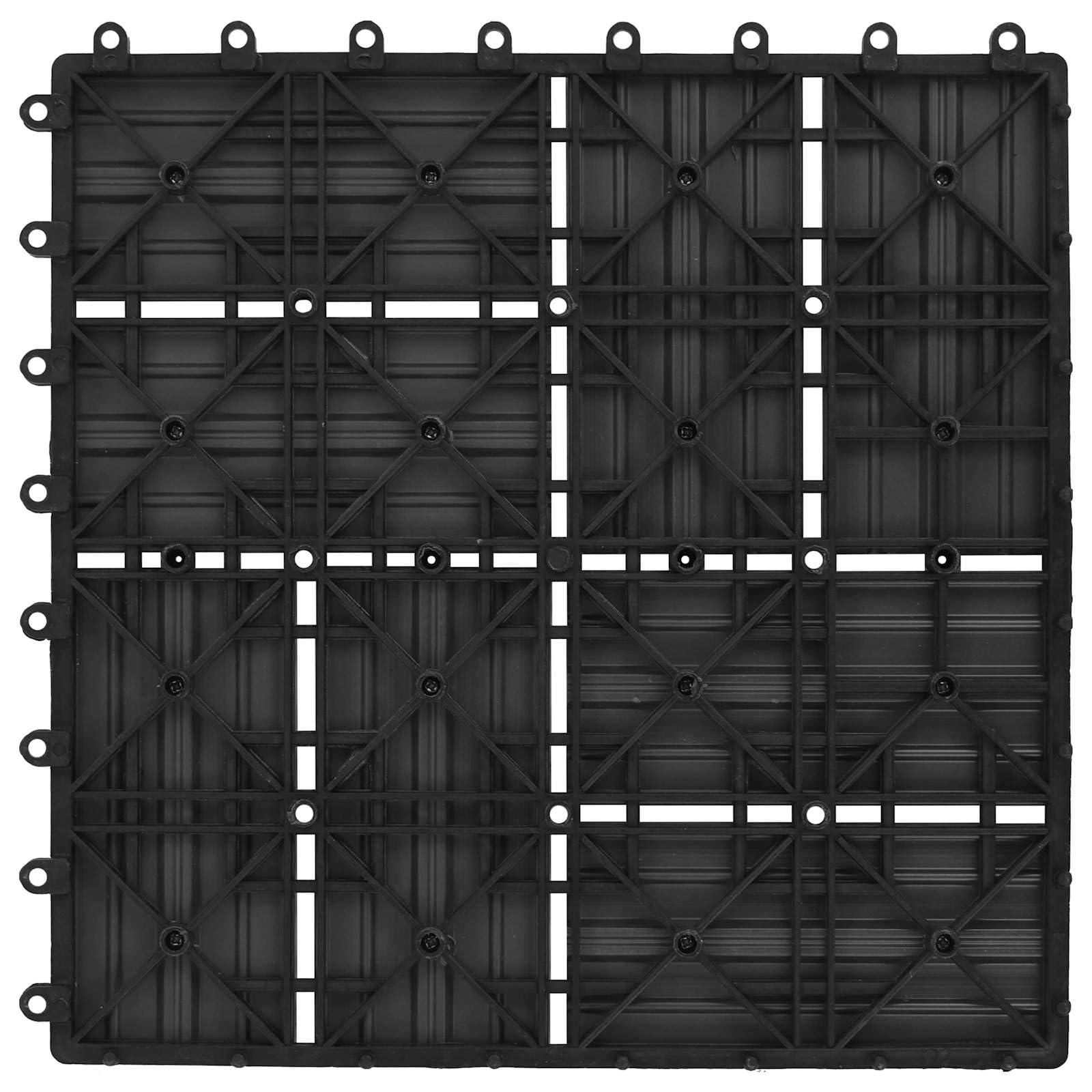 vidaXL Piastrella per Decking 11 pz Nero 30 x 30 cm WPC
