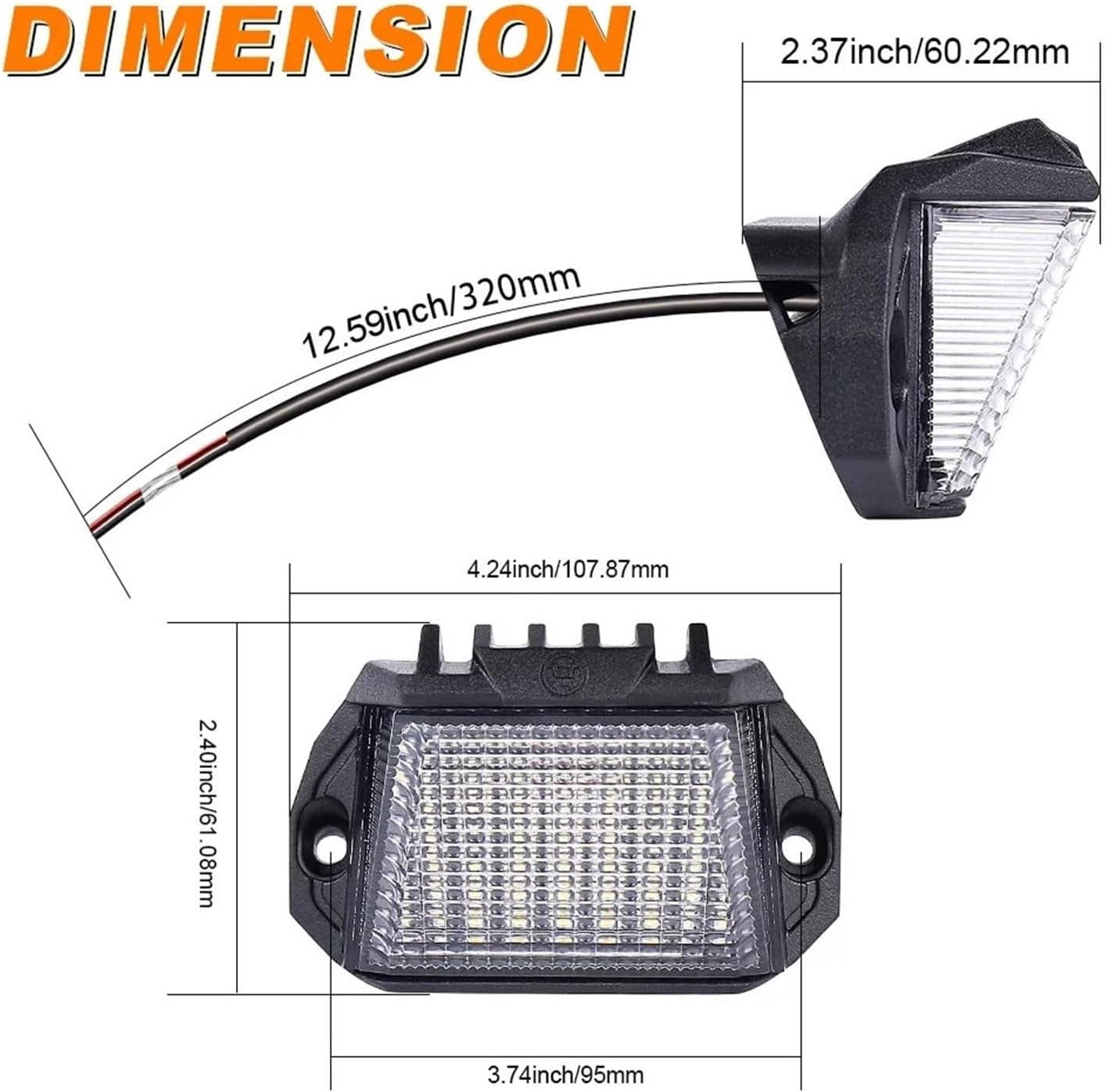 LED Porch Light with 1300LM White/1000LM Amber 12V Exterior RV Lights Replacement Kits for RV Trailers