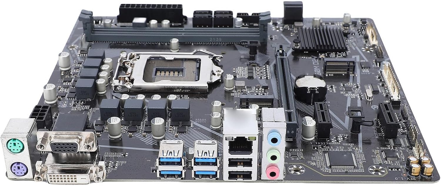 Micro ATX Motherboard, omputer Motherboard Supports LGA 1200, Dual DDR4, with 4 USB 3.2 Gen 1, 2 USB 2.0, RJ45, 6+2 Stages
