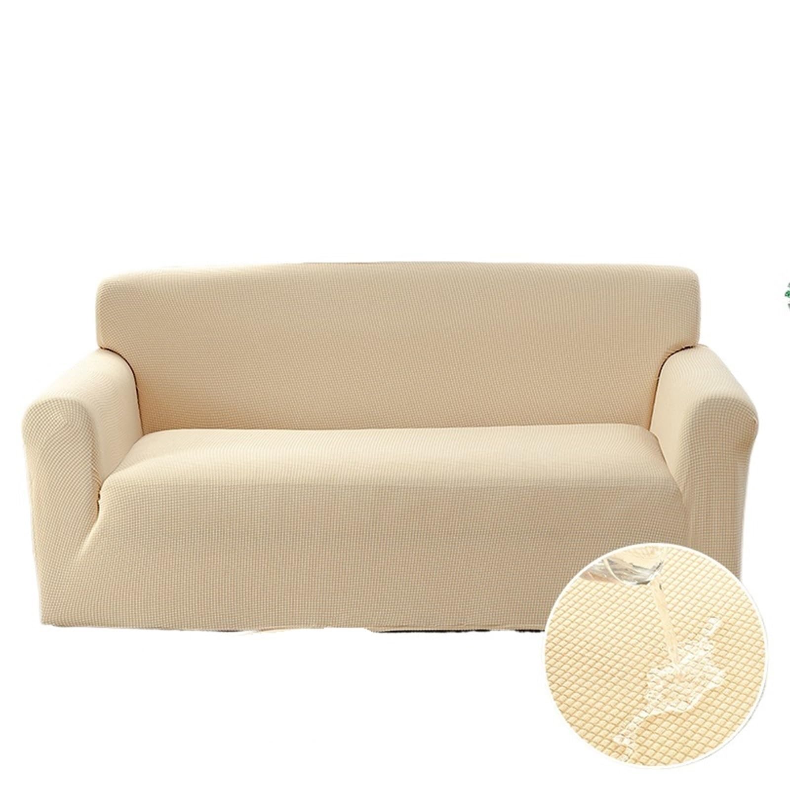 Housse de canapé imperméable en velours de maïs beige taille XL
