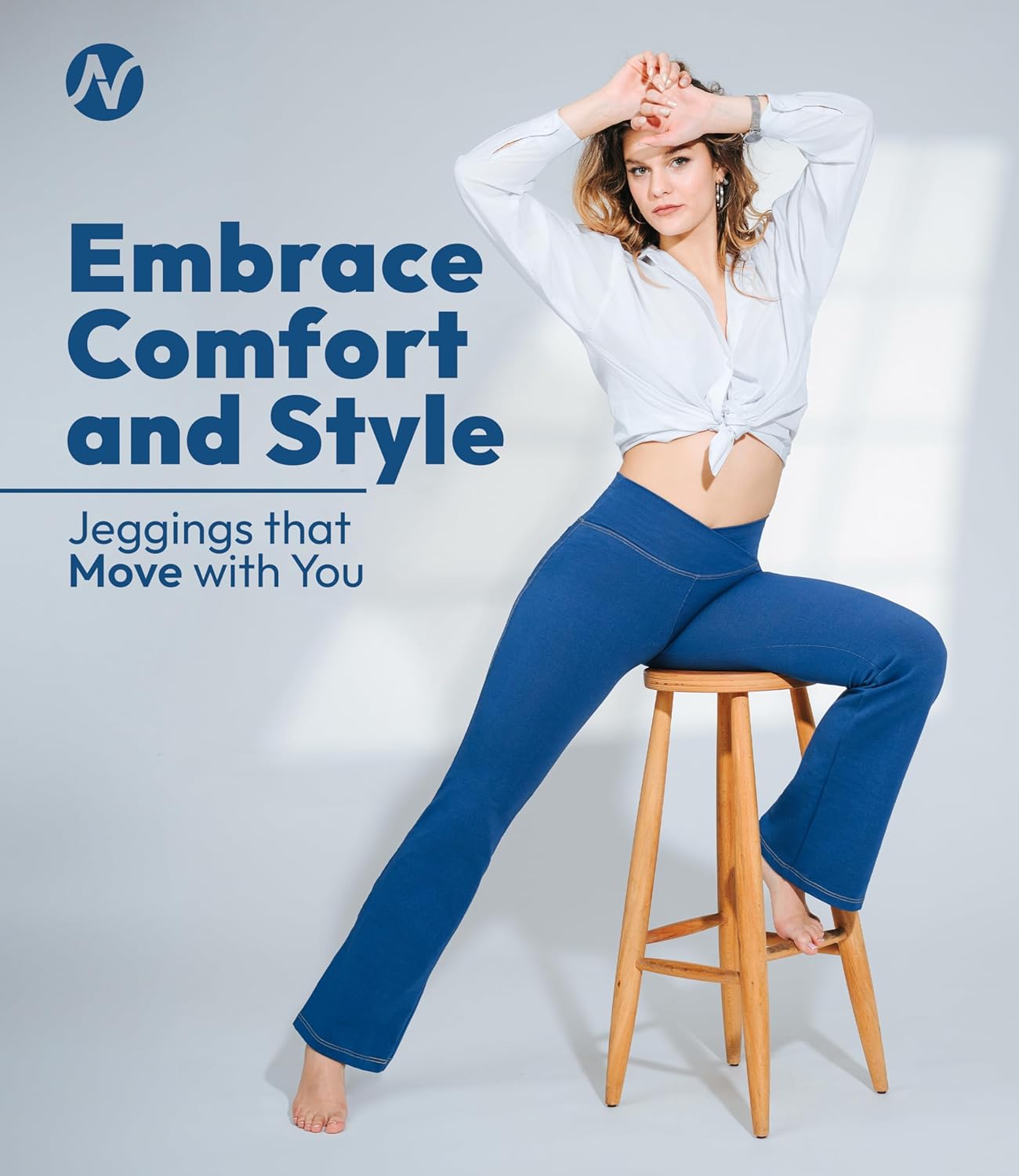 Nirlon Crossover Bootcut Jeggings for Women - Flare Leggings for Women Tummy Control Regular and Plus Size Jeggings - Image 3