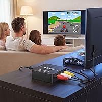 Vista 4 de ABLEWE Convertidor RCA a HDMI, Convertidor AV a HDMI, Adaptador de vídeo y audio convertidor Mini RCA compuesto CVBS 1080P compatible con PAL/NTSC
