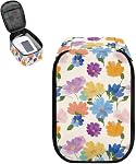 Breast Cancer Awarness Universal Hard Shell Case for Blood Pressure Monitor Compatible Portable Carrying Travel Case Mesh Pocket for Cuff/Batteries/Charger