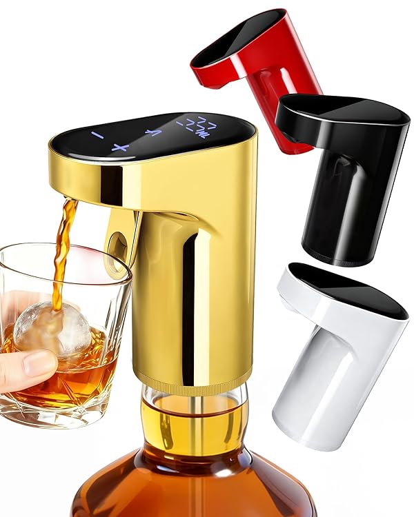 Fathers Day Gift | World Cup Viewing Party Supplies,Electric Whiskey & Cocktail Dispenser-Smart Pouring, Adjustable 1‑999ml Dosing, Rechargeable Battery, Ideal for Home Bars & Enthusiasts(Gold) by Redsack - Used condition - CA$64.26
