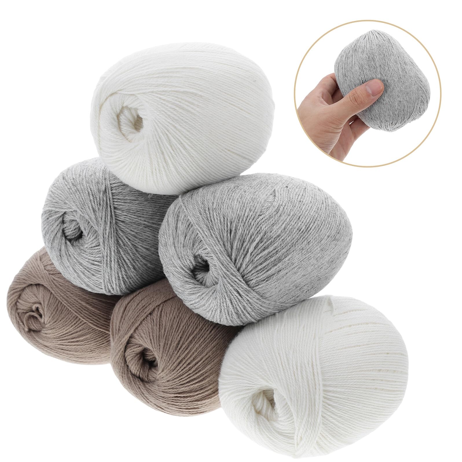 6 Gomitoli Filato Cashmere Morbido per Lavori Artigianali Casalinghi Filato per Uncinetto e Maglia 3 Colori Pastello per Sciarpe Guanti e Cappelli Fatti a Mano