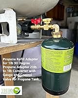 Vista 5 de YOUHO Adaptador de repuesto de propano para adaptador de propano de 1 libra y 90 grados, convertidor de 20 libras a 1 libra con medidor y válvula