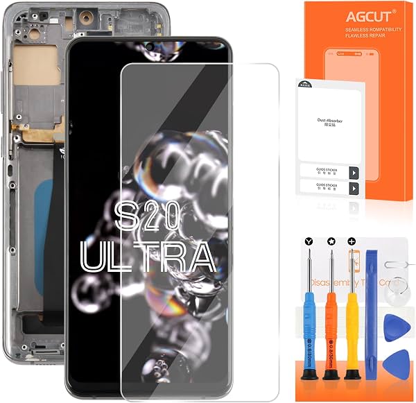 Pantalla de repuesto INCELL para Samsung Galaxy S20 Ultra, LCD para S20 Ultra G988B G988U, módulo táctil digitalizador, reparación, color gris, con marco