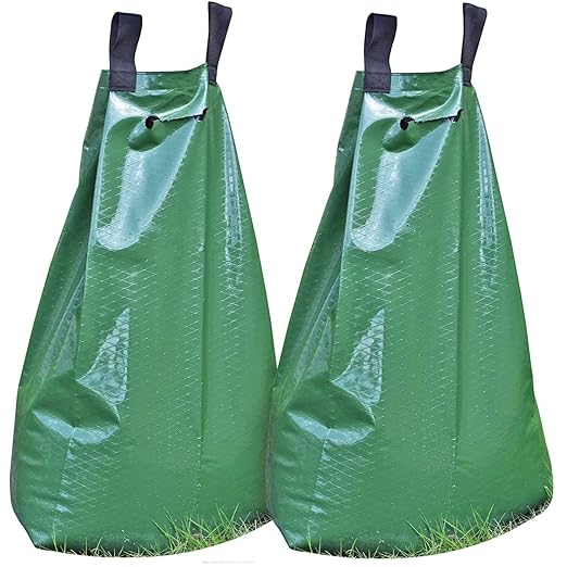 Slow Release Tree Watering Bag PE Ring Bladders Water Deep Automatic Irrigation Drippers Root Waterer Globe Soaker for New Plant Trees Trunk 20 Gallon (2 Pack)