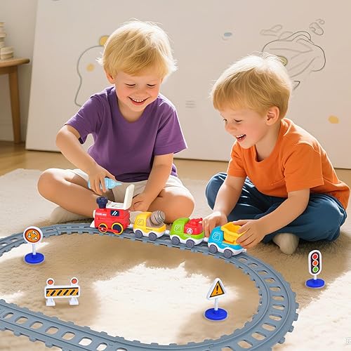 Miniatura 7 de Juego de tren navideño con luces, sonidos y efectos de vapor, juguete navideño para niños