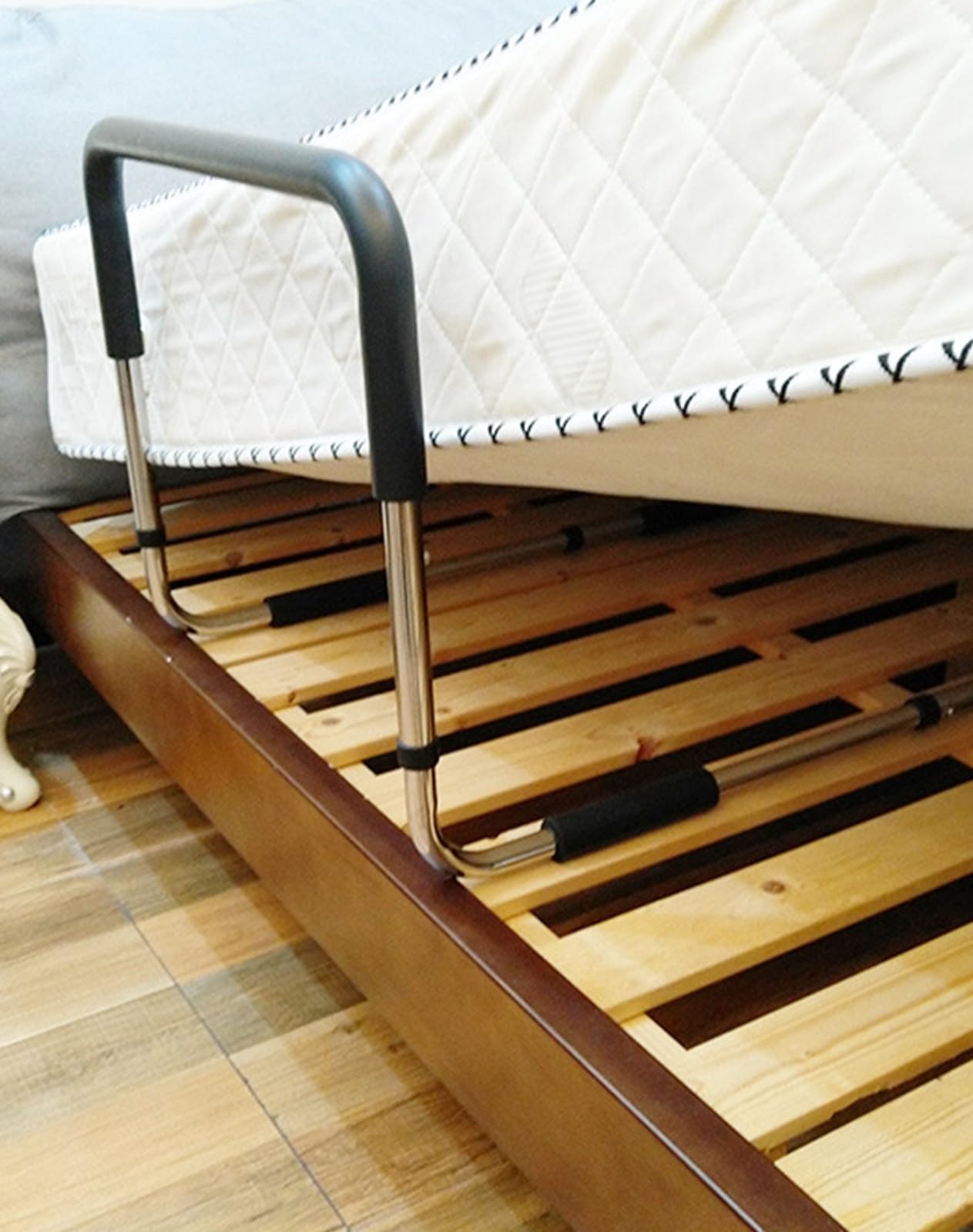 Sponda Letto Anziani Anticaduta Ausili per Alzarsi dal Letto Regolabile in Altezza,Supporto per Alzarsi,Sbarra di Sicurezza,Molto Resistenti E Facili da Installare per Donne Incinte,Disabili