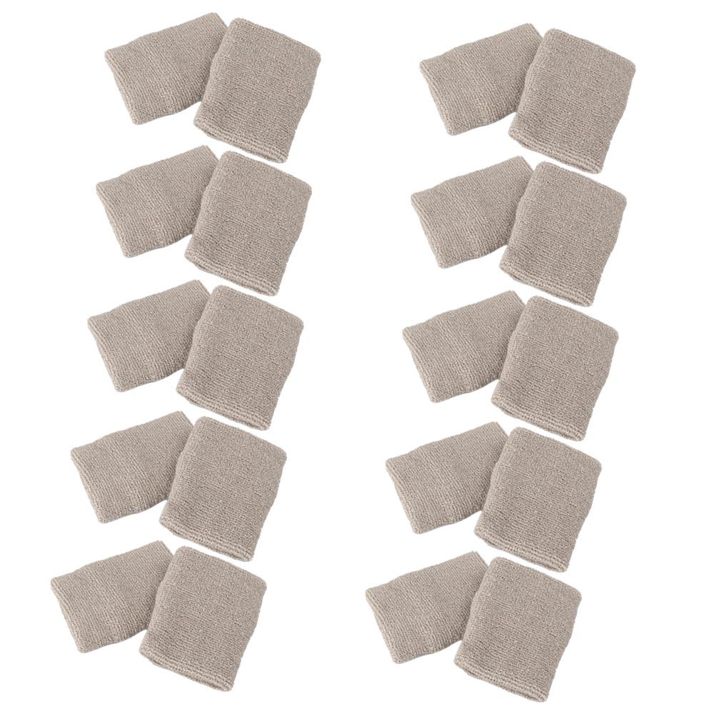 Unisex 10 Pairs Men Women Gray Cotton Sweat Bands Sports Basketball Wristbands-image-22