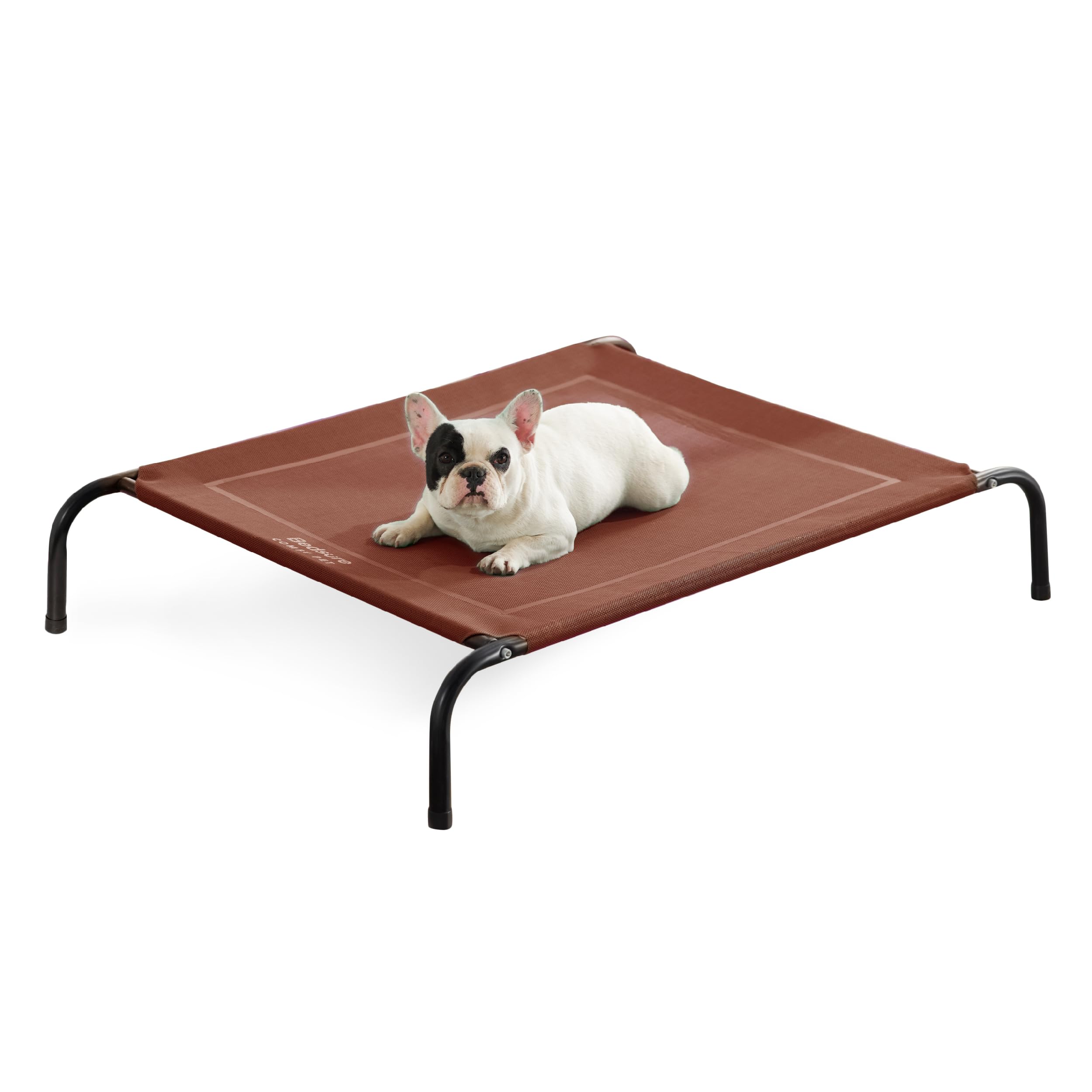 Bedsure Medium Elevated Cooling Outdoor Dog Bed - Raised Cots for Medium Dogs, Portable Indoor & Outdoor Pet Hammock Bed with Skid-Resistant Feet, Frame with Breathable Mesh, Terracotta, 43 inches