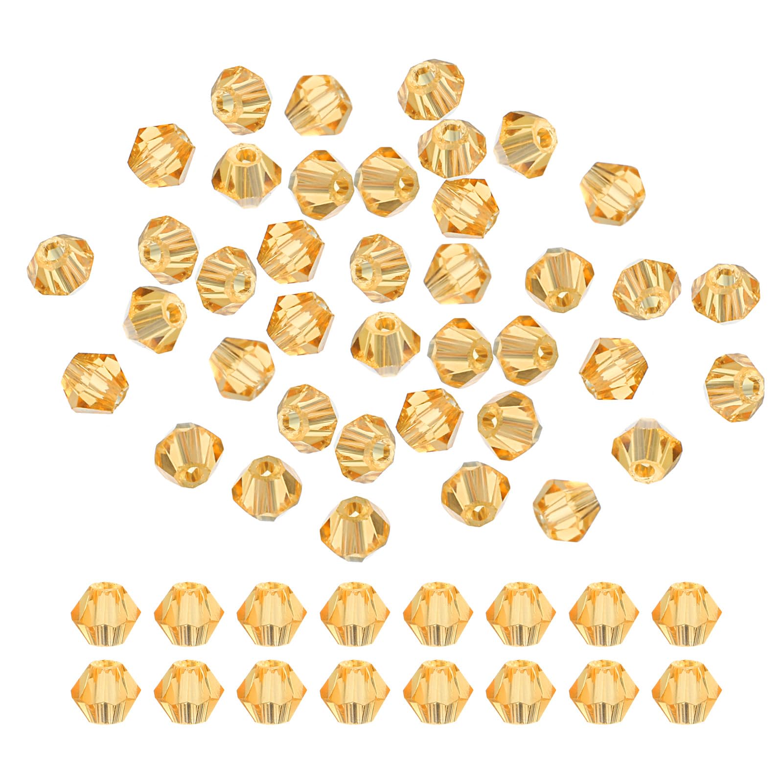 PATIKIL Lot De 1 800 Perles En Verre Bicônes à Facettes Pour Fabrication De Bijoux, Bracelets, Colliers, Bagues, 4 Mm, Champagne Doré