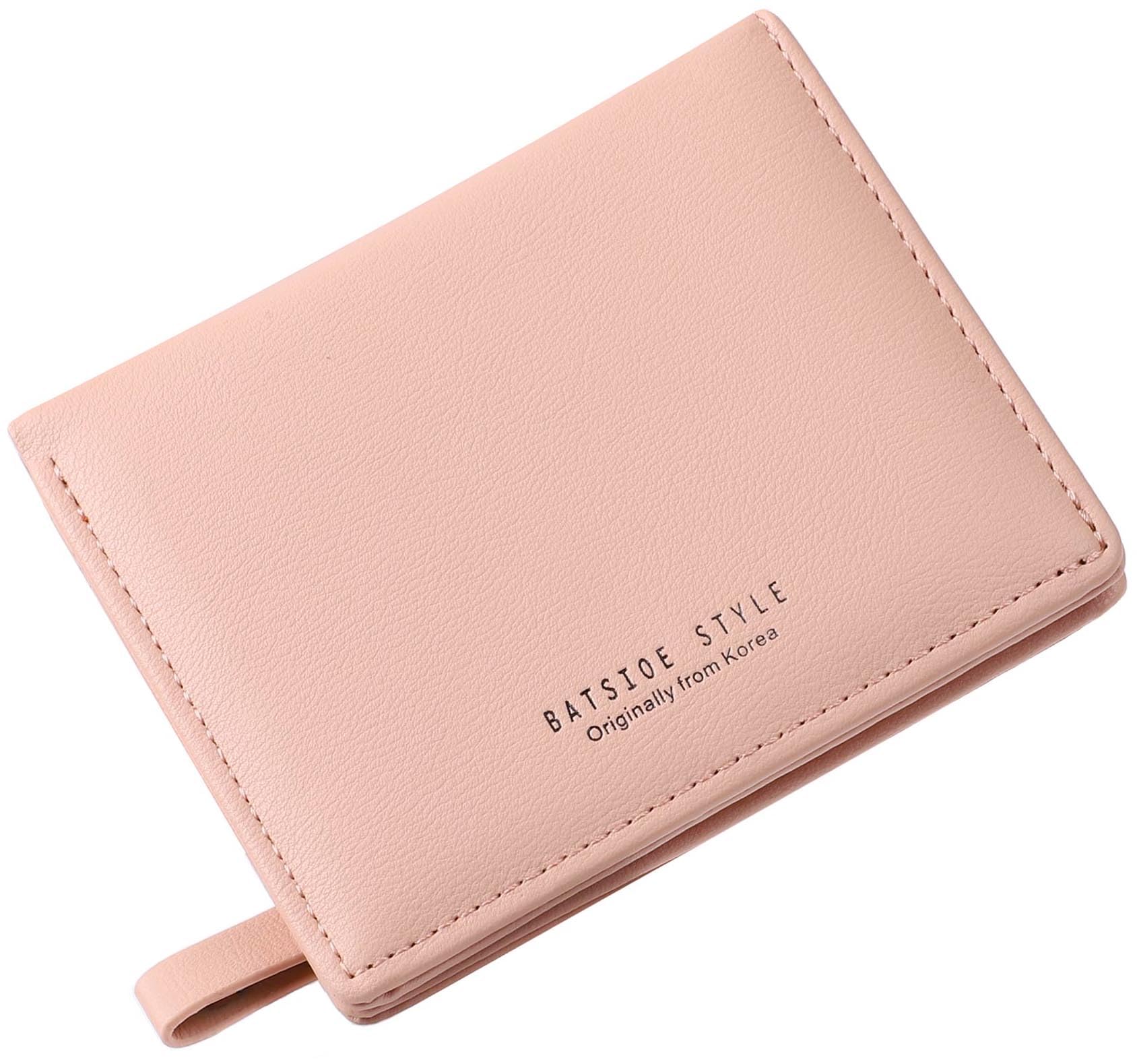 RRANCharltu Geldbörse Damen klein Leder Kleines Portemonnaie Mini Kurzer Damen Geldbeutel mit Zipper Münzfach Brieftasche, Rosa