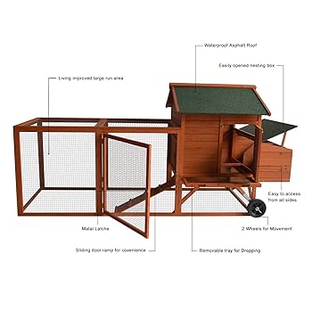Amazon.co.jp: 96インチ デラックス 大型木製鶏小屋 鶏小屋 鶏