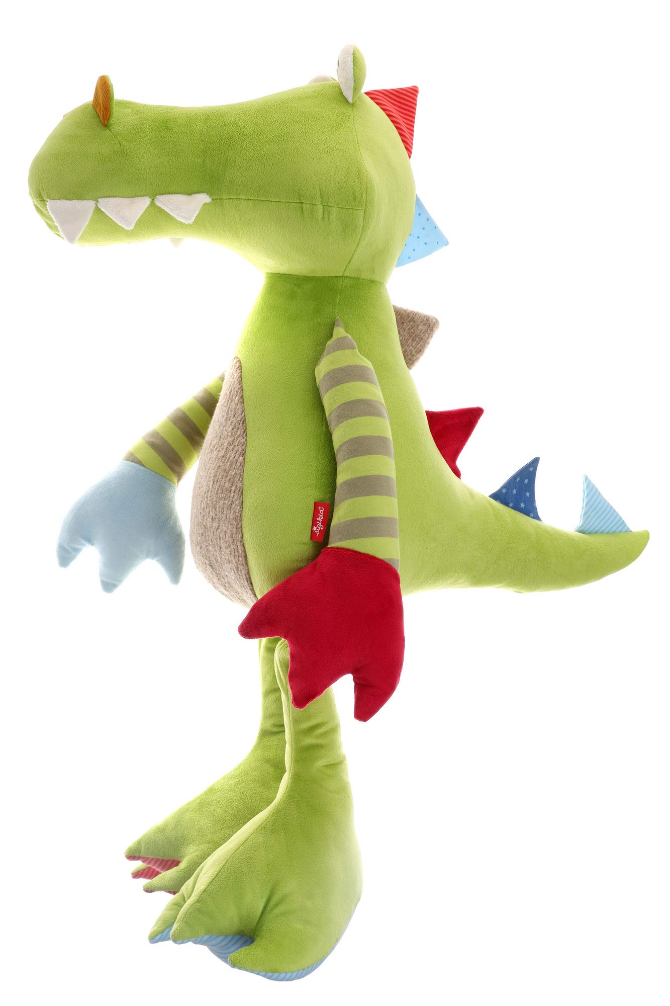 SIGIKID 38874 Drache XXL Patchwork Sweety Mädchen und Jungen Kuscheltier empfohlen ab 1 Jahr mehrfarbig