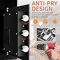 Vista 5 de 5.6 Cuft Large Depository Drop Safe for Business, Anti-Theft Safe Box with Quick Place Drop Slot, Digital Keypad and Spare Key, Heavy Duty Drop