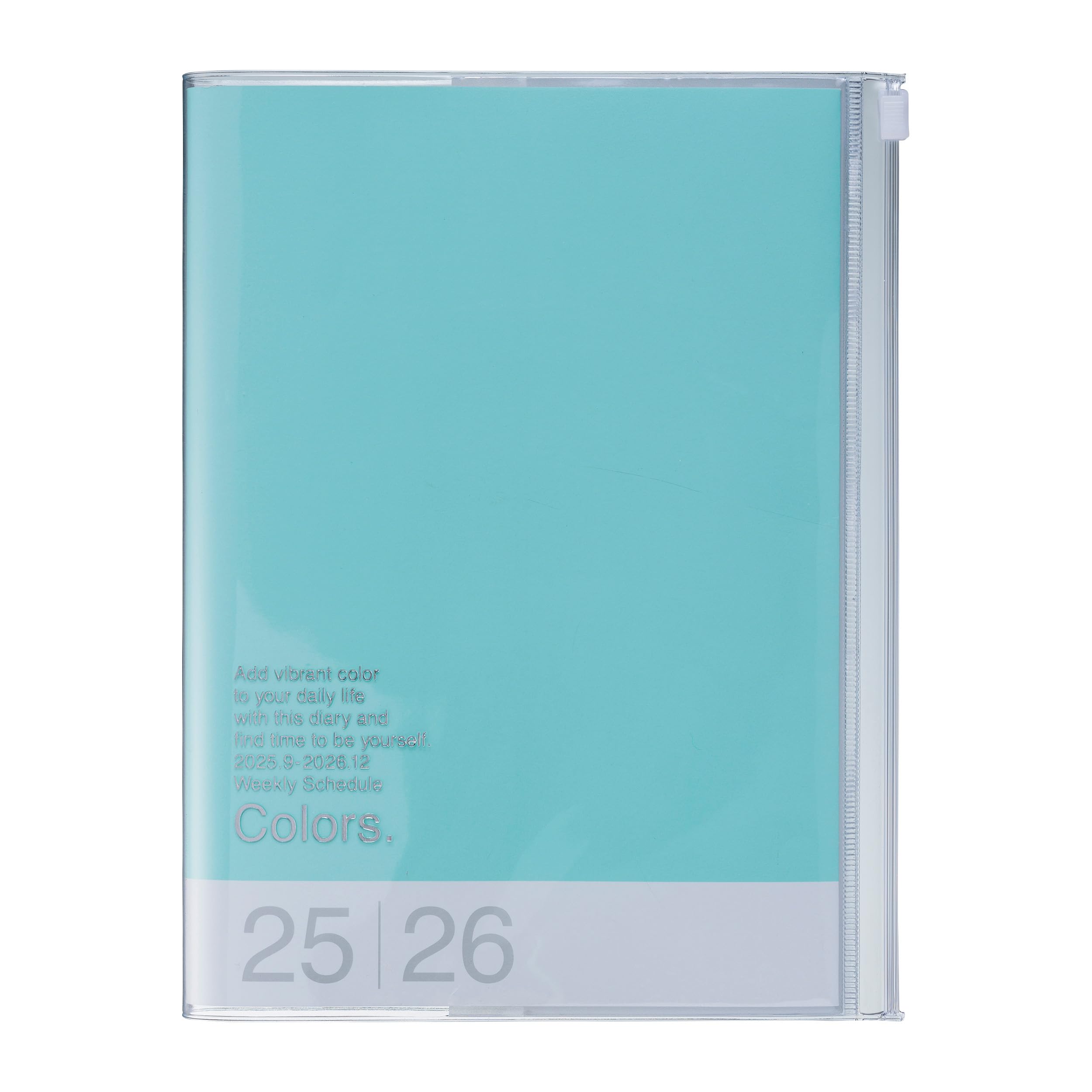 MARK'STYLE A5 Weekly Vertical Planner 16 Months (Sep. 2025 – Dec. 2026) with Soft Transparent PVC Cover,Refillable, Pocketed, for Daily Organizing &