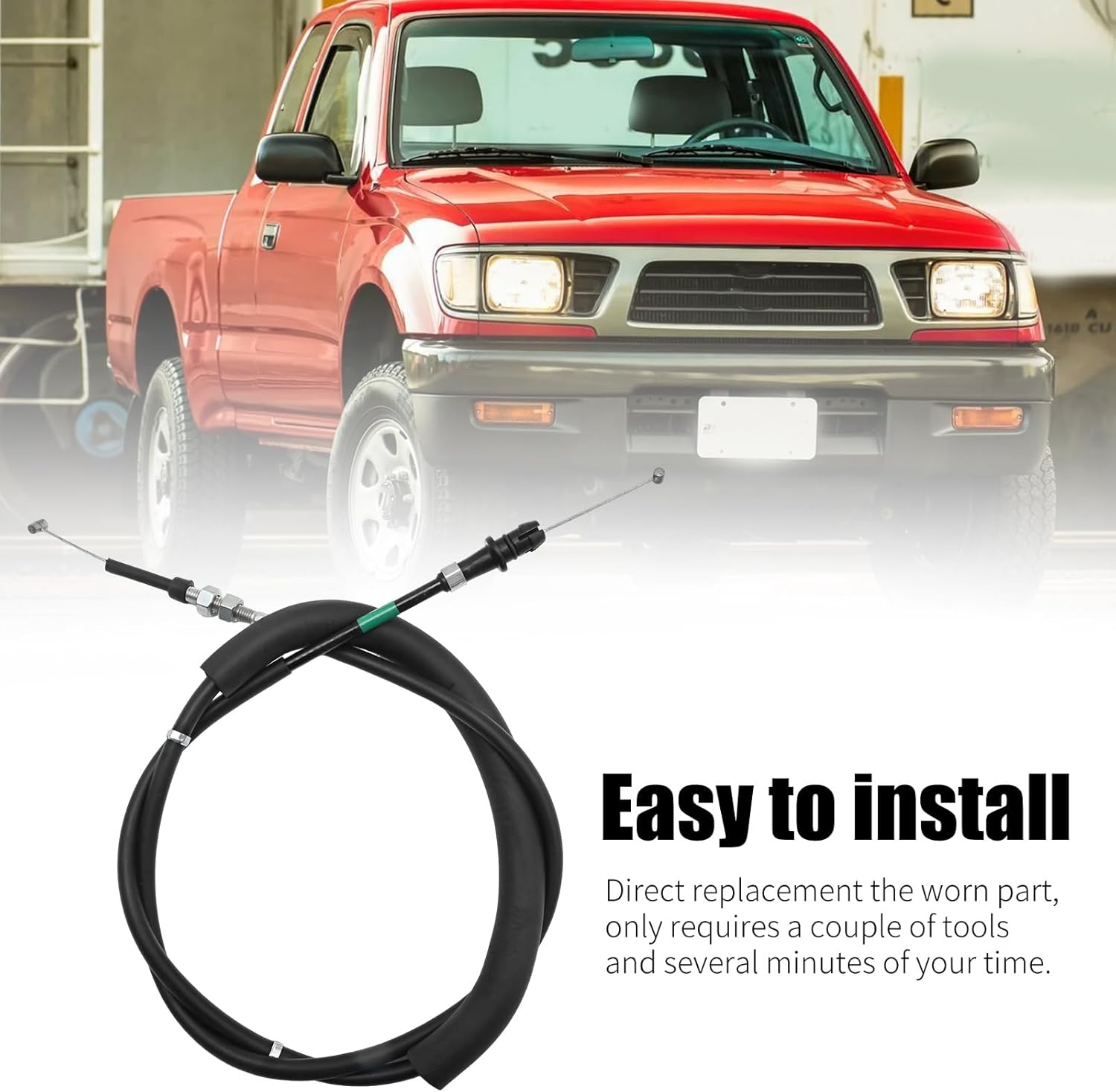 Anxingo 3552035180 Automatic Transmission Kick Down Throttle Cable, Replacement for Toyota Tacoma 1995-2004 2.4L, Replaces 35520-35180