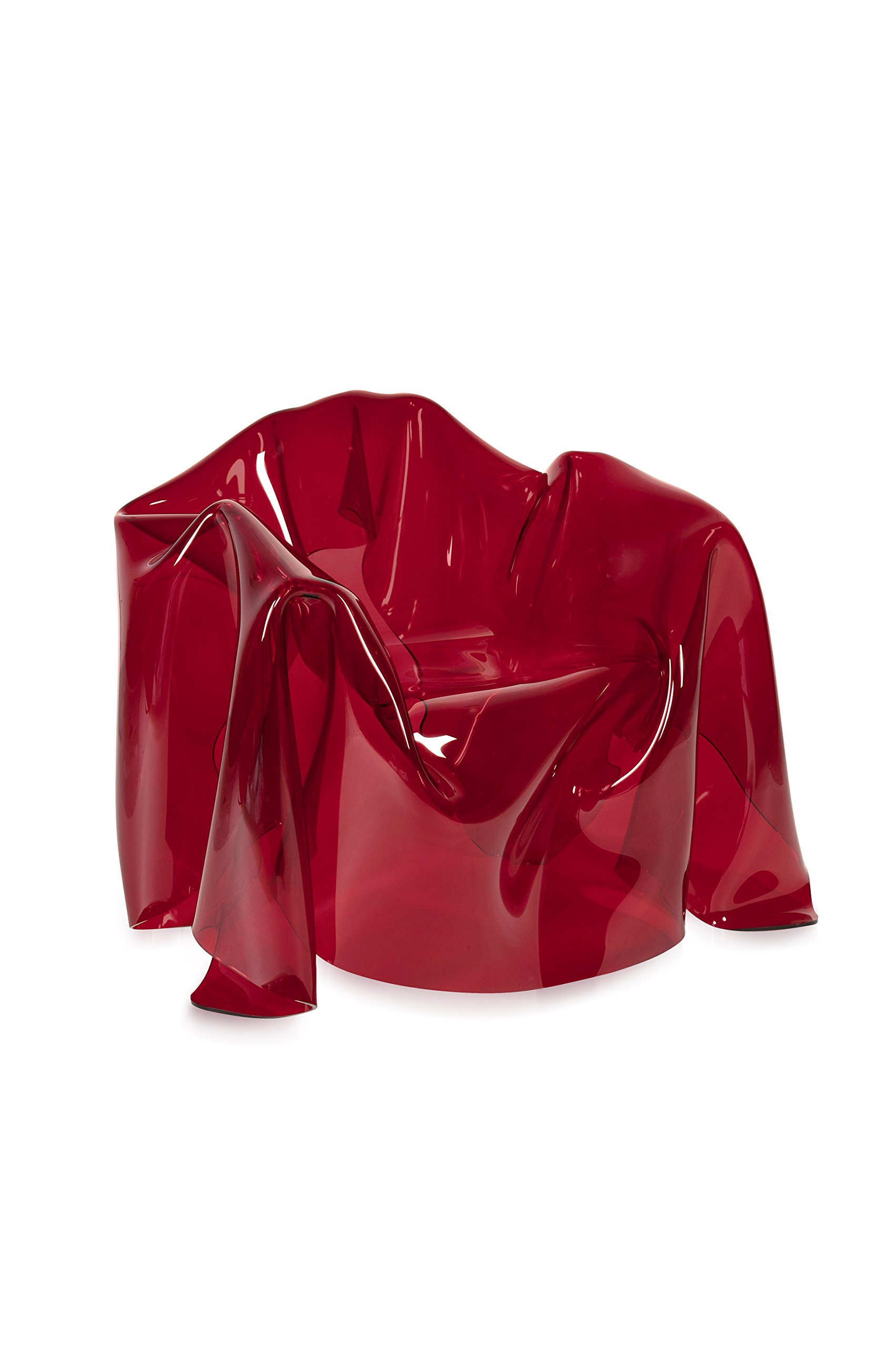 Drappeggi d'Autore Poltrona in Plexiglass Trasparente, Rosso