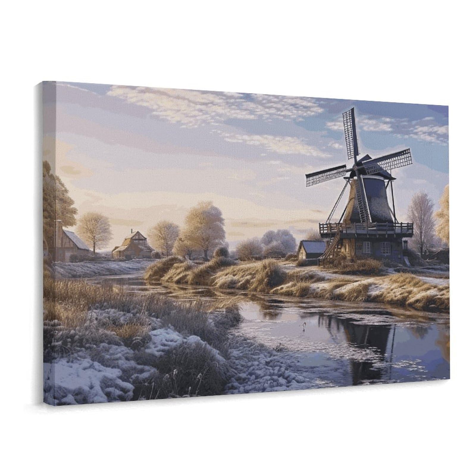 Toile murale de Noël pour chambre et salon au design de moulin
