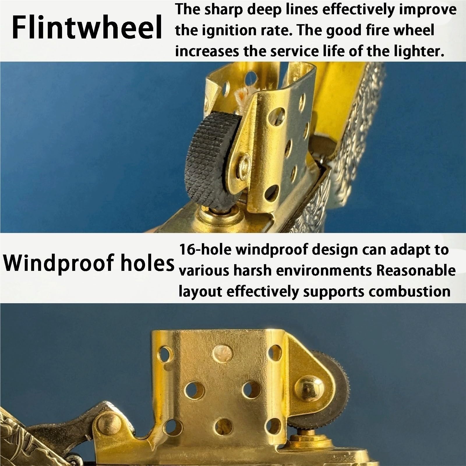 Handgefertigtes, Winddichtes Petroleumfeuerzeug Aus Weißem Kupfer Im Vintage-Stil, Doppelseitiges Relief, Schleifscheibenzündung, Geschenk for Männer, Väter Und Ehemänner