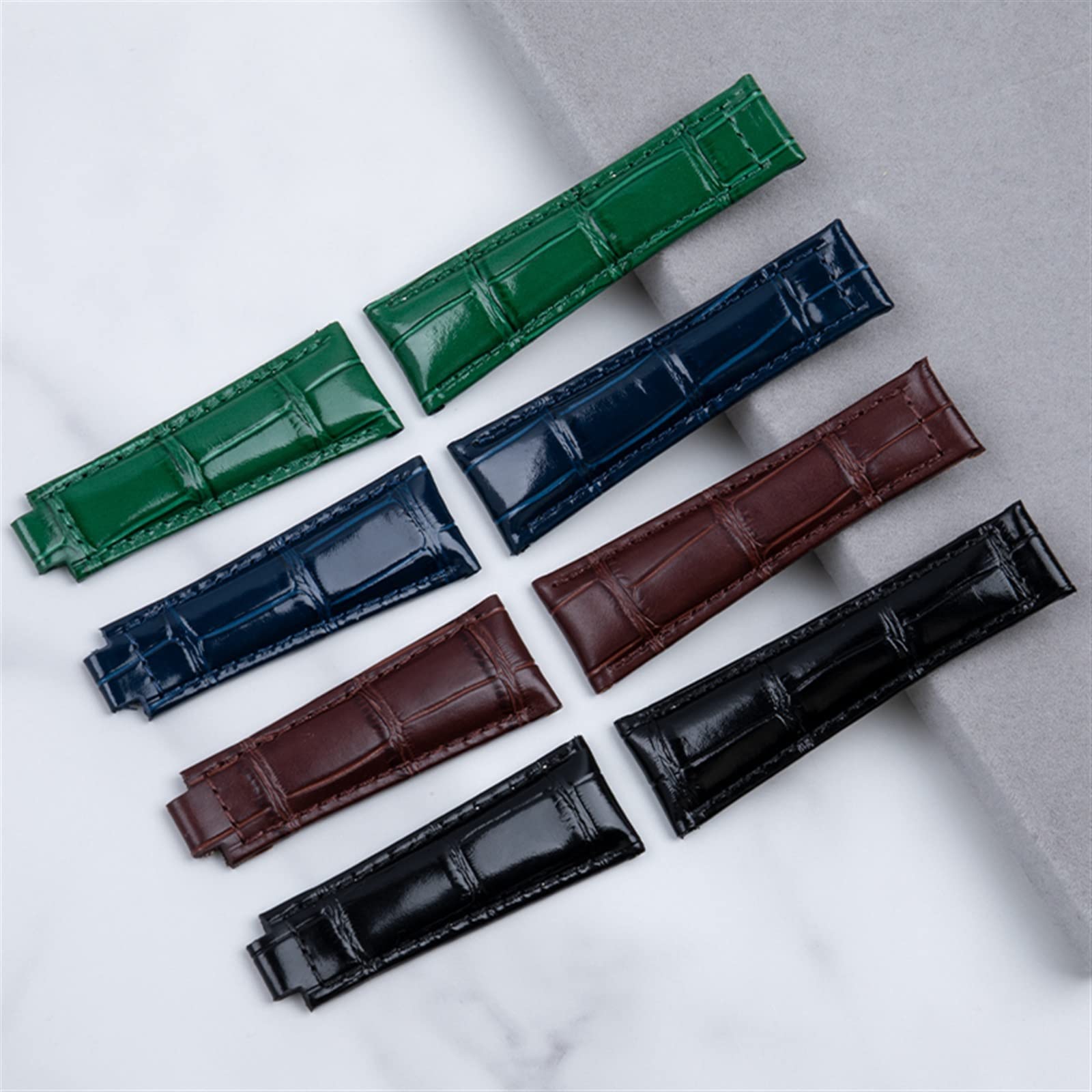 20mm włoska skóra bydlęca miękki pasek do zegarka skórzany pasek odpowiedni do paska Rolex Daytona Submariner DEEPSEA GMT OYSTERFLEX