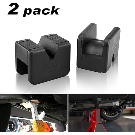 Amazon Com Hxxf 2 Types Jack Stand Pads Adapter 4 Ton Universal Rubber Slotted Frame Rail Pinch Welds Protector For Jack Stand Black Automotive
