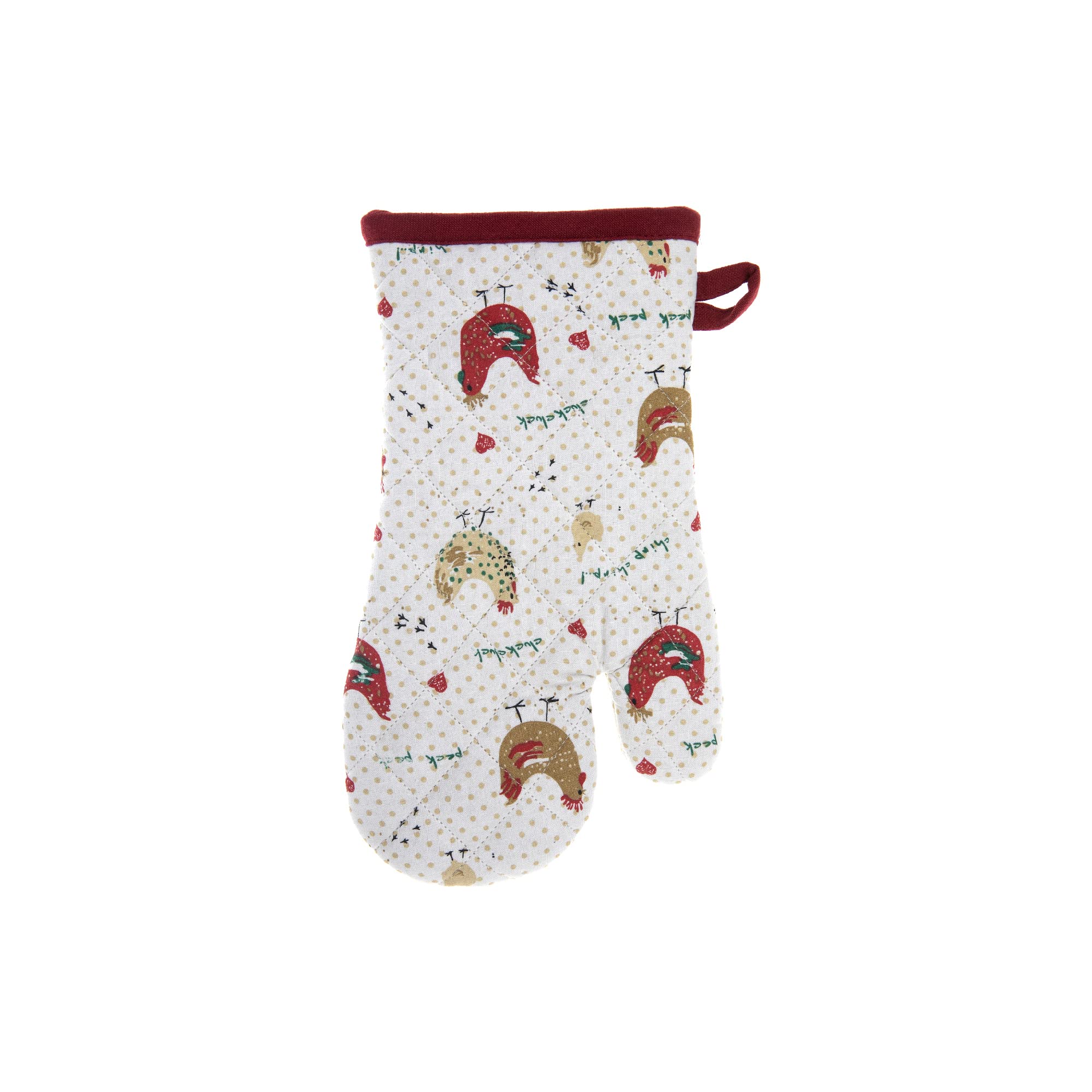 ih casa décor Cotton (Farmhouse Chicken) -Set of 4 Oven-Mitts, Multi