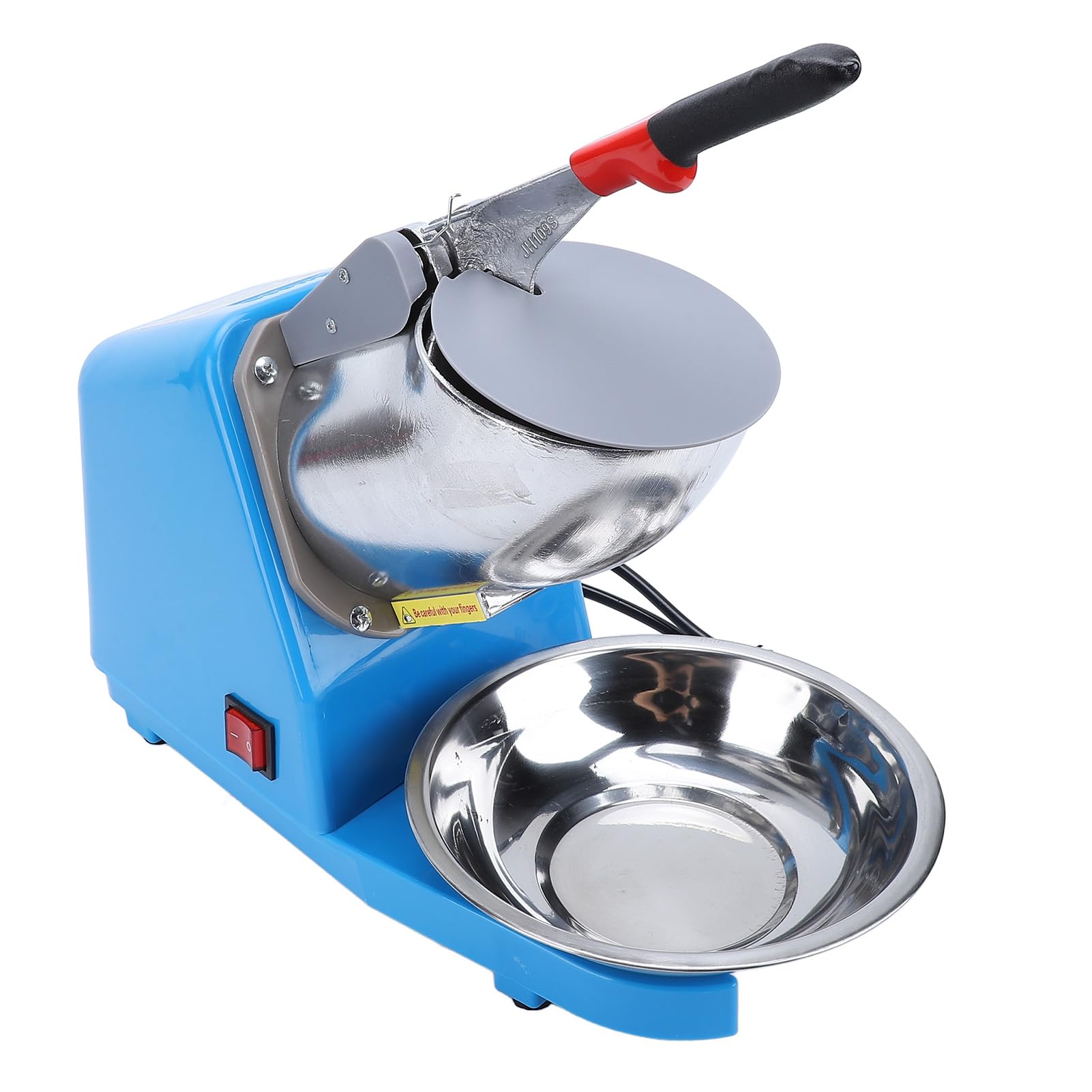 Fdit Tritaghiaccio Elettrico 380W, Lame in Acciaio Inox per e Ghiaccio Tritato, per Uso Domestico e Commerciale (BLUE)