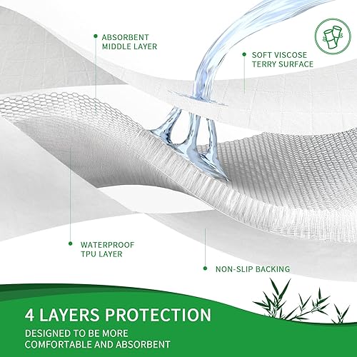 Miniatura 5 de Almohadillas de cama para incontinencia para adultos, niños y ancianos, protectores de colchón impermeables y reutilizables, almohadillas lavables