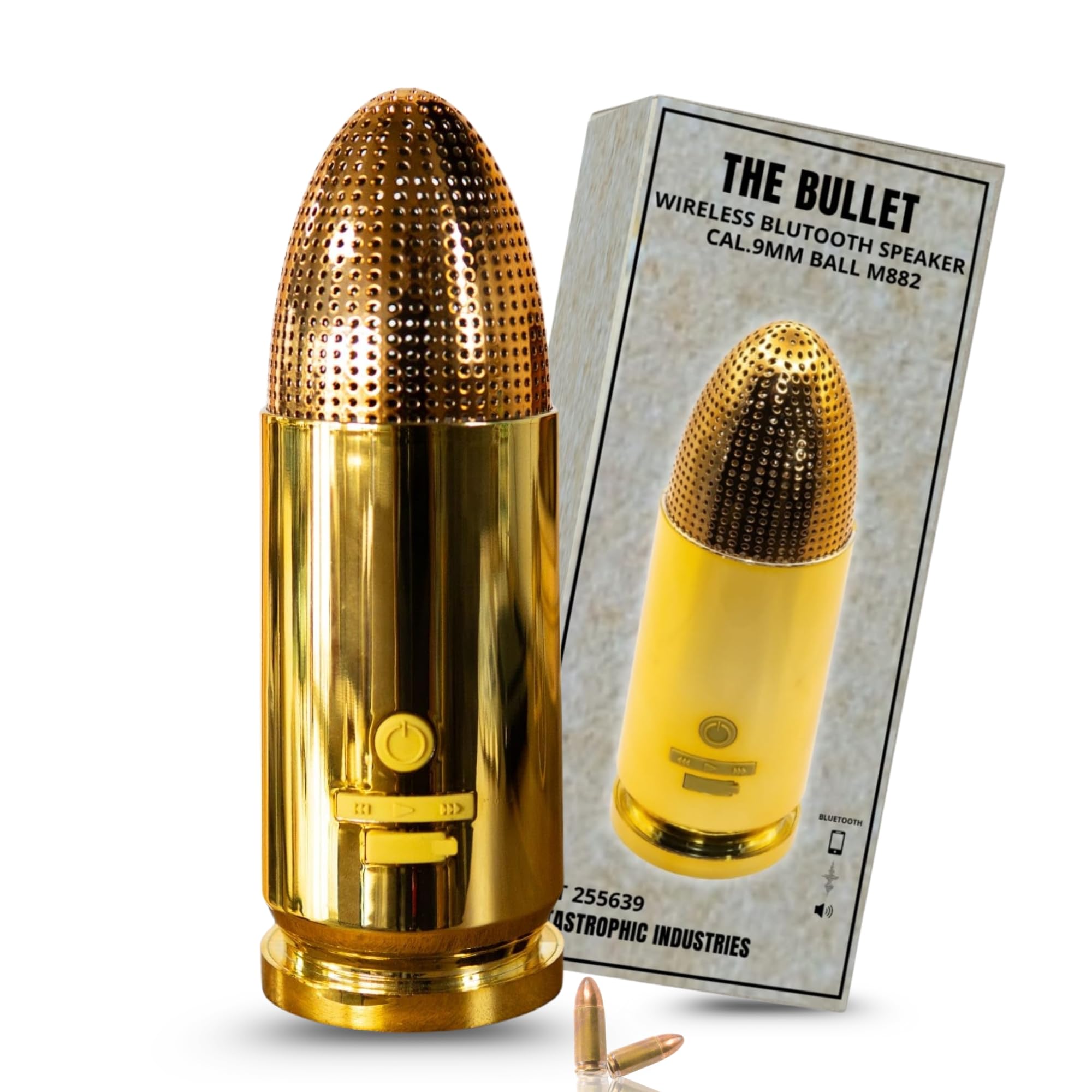 Catastrophic Industries Bullet Bluetooth Speaker | Portable Wireless Speaker, TWS Pairing, 70ft Range | IPX5 Waterproof, Rugged Outdoor Design, USB-C