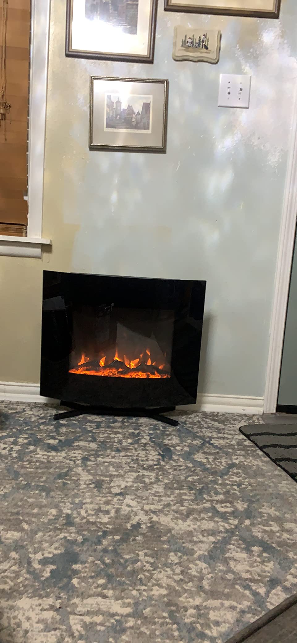 23/mo Finance Northwest Electric Fireplace Heater WallMount and Removable Floor Stand with