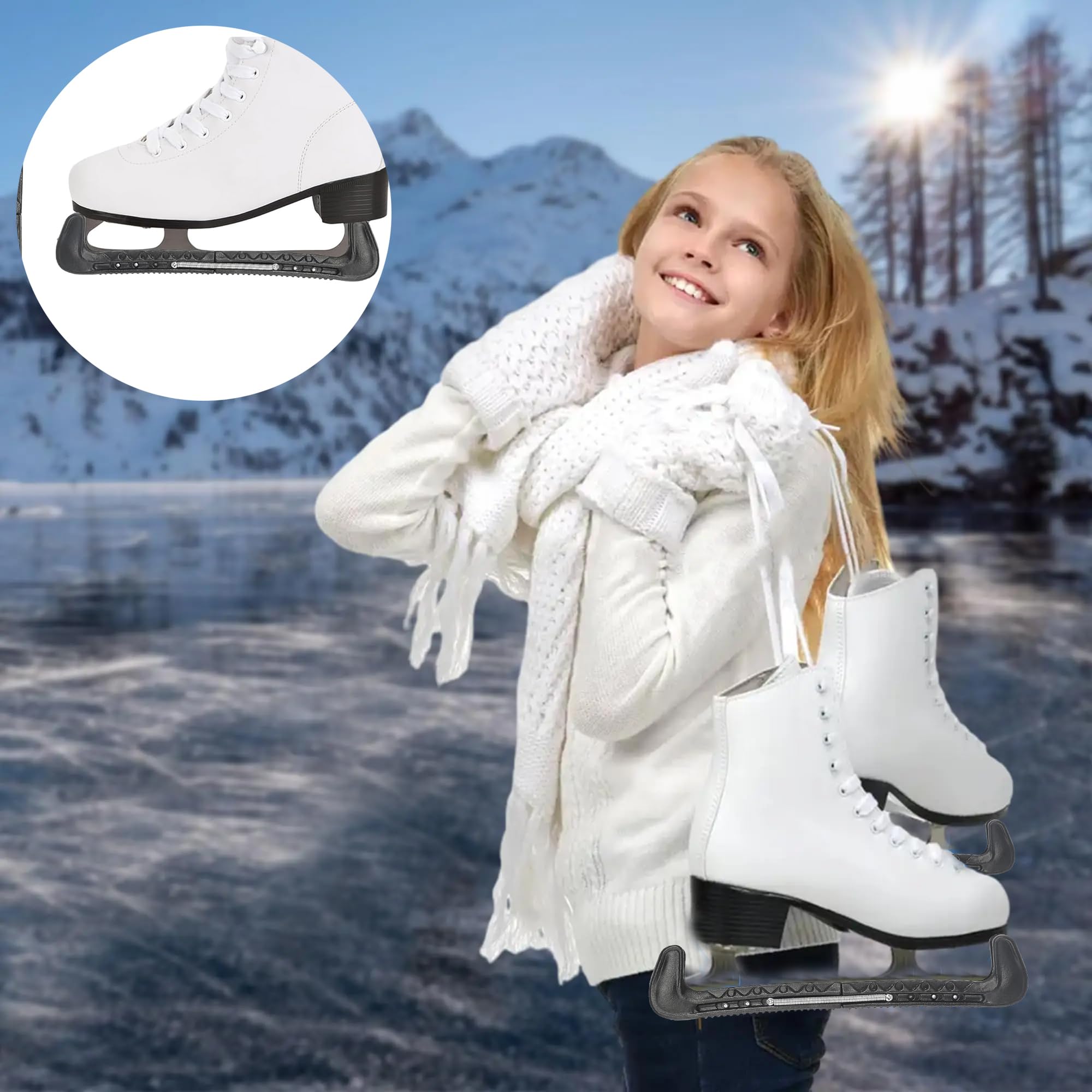 BOUFEIDA Kufenschoner Verstellbar - Universaler Schutz Für Schlittschuhe, Für Kinder & Erwachsene