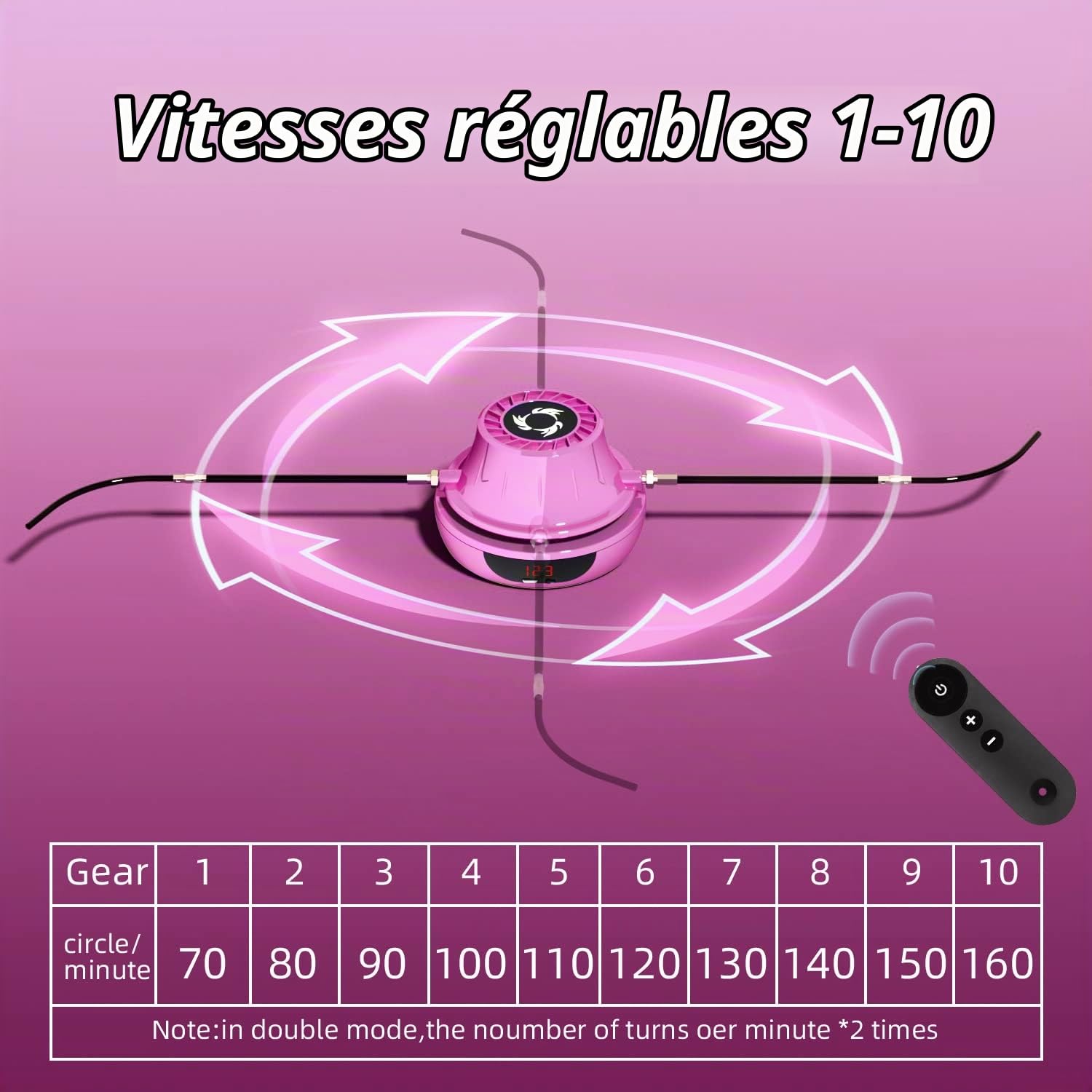 LEJIEYIN Corde à Sauter Rechargeable Corde à Sauter Entraînement avec Multi Utilisateurs ensemble Réglable 1-10 Niveau de Vitesse avec Télécommande Machine à Sauter Compteur