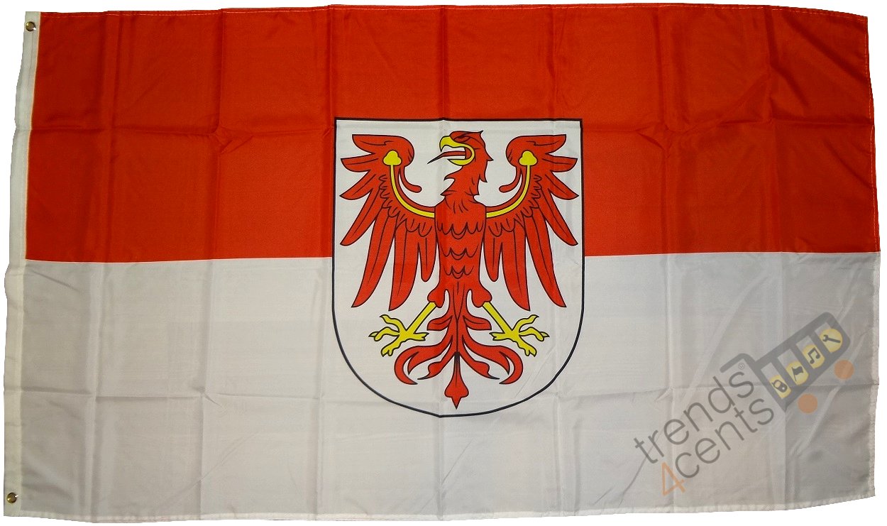 Flaggenfritze Bandiera Brandeburgo XXL 150x250 Cm | 100% Poliestere Resistente Agli Strappi | Doppia Cuctura E Occhielli In Ottone Per Asta - 6