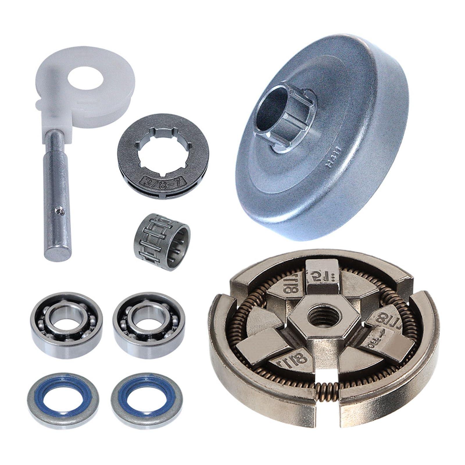 1 Juego de Kit de bomba de aceite de llanta de rueda dentada de tambor de embrague for motosierra H 50 51 55 Rancher 503498103, 503493201 W cojinete de aguja